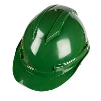 Каска захисна (HDPE) зелена, з вентиляцією, з храповиком, з отворами для навушників SAFE-GUARD 2150