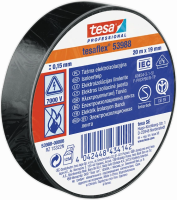Стрічка для електроізоляції 7000V ELECTRICAL TAPE Чорна 10м х15мм ТМ "TESA" 250/10