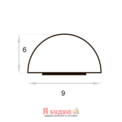 Ущільнювач поліуретановий "D" 9х6 профіль 100м Чорний