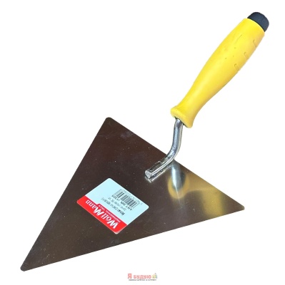 Кельма трикутна нержавіюча 180мм ручка Гумова "WoffMann" 