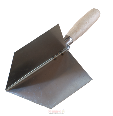 Кельма кутова гостра нержавіюча 120х75мм зовнішня ручка Дерев'яна 