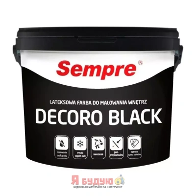 SEMPRE DECORO Декоративна та захисна латексна інтер'єрна фарба Чорна 2,5л