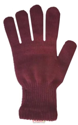 Рукавиці акрилові зимові, жіночі бордові арт.4359