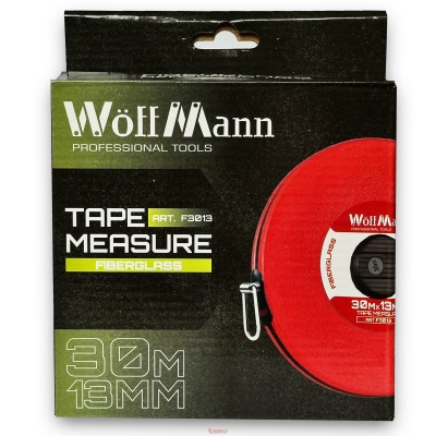 Рулетка скловолоконне полотно пластмасовий корпус 30м*13мм "WoffMann"