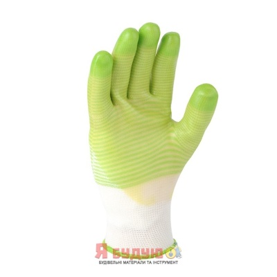 Рукавиці трикотажні D-RESIST зелені з ПВХ-покриттям, непов облив, розмір 9 арт.4552