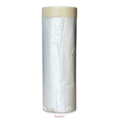 Плівка захисна з клейкою стрічкою 9mic X 1.1m X 15m Neutral для внутрішніх робіт "WoffMann"