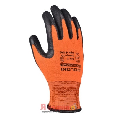 Рукавиці трикотажні  EXTRAGRAB помаранчеві з латексним покриттям, неповний облив, розмір 10 арт.4196