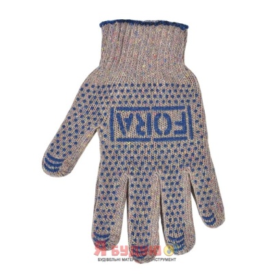 Рукавиці трикотажні з ПВХ малюнком мозаїка FORA 7 клас арт.15600
