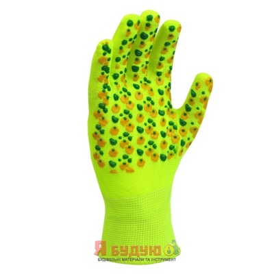 Рукавиці трикотажні з ПВХ "Весняні квіти" арт. 4116