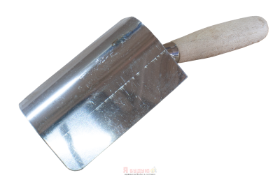 Кельма кутова напівкругла нержавіюча 120мм внутрішня ручка Дерев'яна