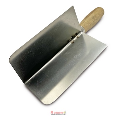 Кельма кутова нержавіюча зовнішня 120х60мм ручка Дерев'яна