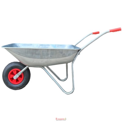 Тачка 1-о колесна d400мм 65л 120кг оцин (cадова) ПНЕВМО КОЛЕСО 4.00-6A SILVER  ТМ "BULID"