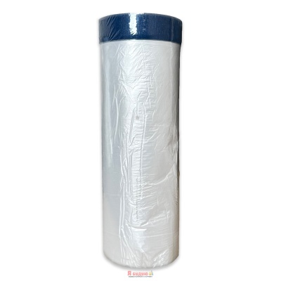 Плівка захисна з голубою клейкою стрічкою 9mic X 1.5m X 15m Neutral для зовнішніх робіт "WoffMann"