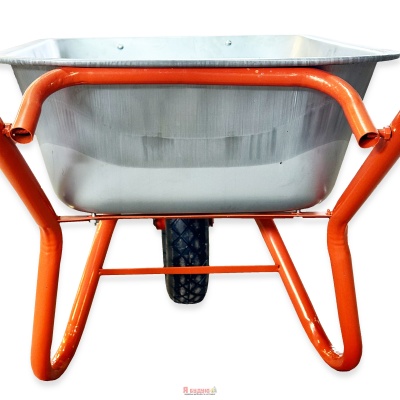 Тачка 1-о колесна d400мм 100л 180кг оцин (буд. проф.) ПНЕВМО КОЛЕСО 4.00-8 ORANGE ТМ "BULID"