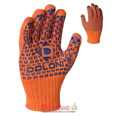Рукавиці трикотажні з 2-х сторін ПВХ Стандарт оранжеві арт.584