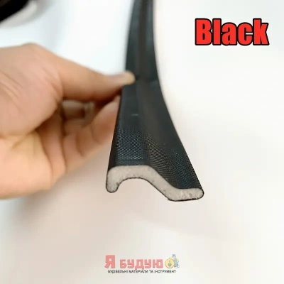 Ущільнювач поліуретановий "S" 10х22 100м Чорний (для пластикових вікон)