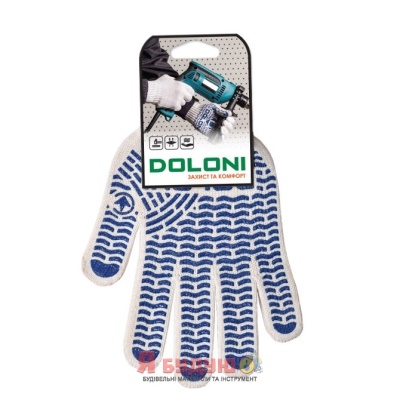 Рукавиці трикотажні з ПВХ "Хвиля" Універсал білі арт.621