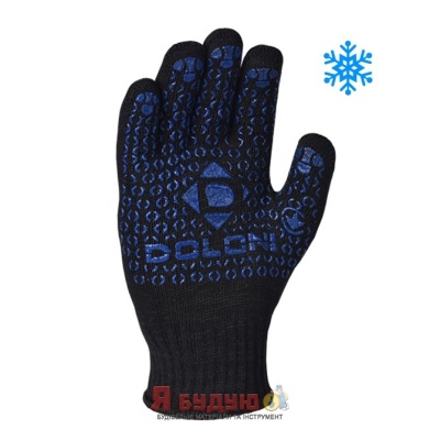 Рукавиці трикотажні з ПВХ  Універсал чорні подвійні арт.648