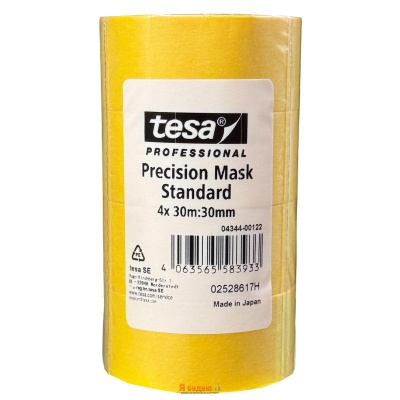 Професійна малярна стрічка Precision Mask Std, 4 x 30м х 30мм Small Core ТМ "TESA" 10/1