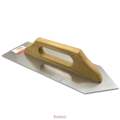 Терка з нержавійки 130x380мм гостра ручка Дерев'яна "WoffMann"