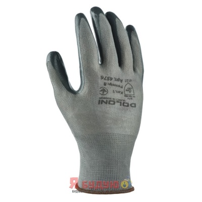 Рукавиці трикотажні D-OIL з нітриловим покриттям, неповний облив, сірий розмір 8 арт.4576