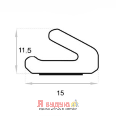Ущільнювач поліуретановий "V" 15х11,5 профіль 400м Білий