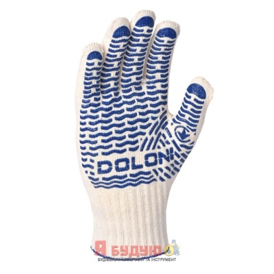 Рукавиці трикотажні з ПВХ "Хвиля" Універсал білі арт.621