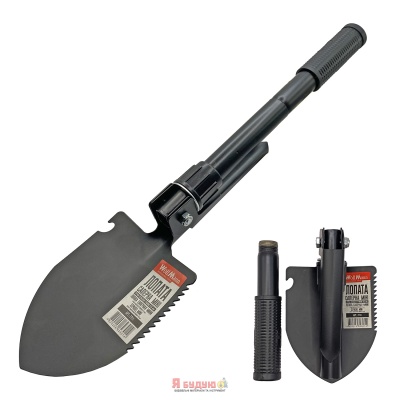 Лопата Міні саперна складна гумова ручка 415мм (КОМПАС)
