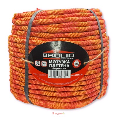 Мотузка плетена візерункова 10мм 100м TM "BULID"