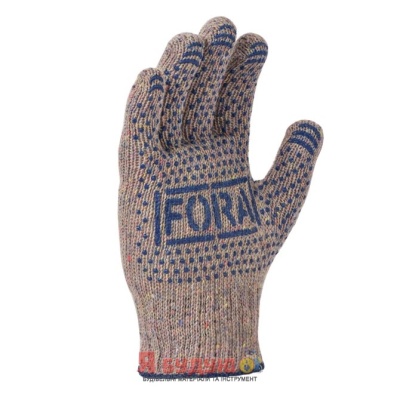 Рукавиці трикотажні з ПВХ малюнком мозаїка FORA 7 клас арт.15600