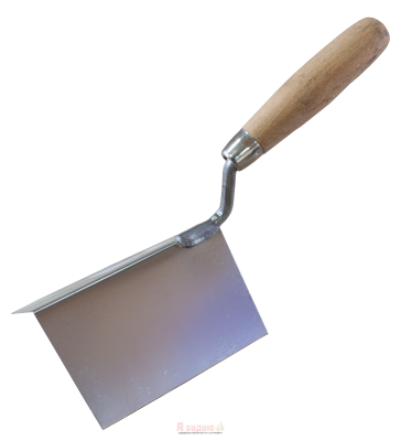 Кельма кутова нержавіюча зовнішня 120х75мм ручка Дерев'яна 