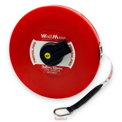 Рулетка скловолоконне полотно пластмасовий корпус 30м*13мм "WoffMann"