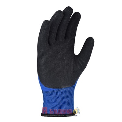 Рукавиці трикотажні  EXTRAGRAB сині з латексним покриттям, неповний облив, розмір 10 арт.4198