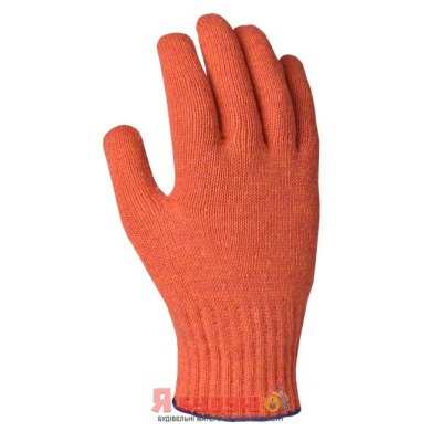 Рукавиці трикотажні з ПВХ малюнком Універсал помаранчеві арт.526