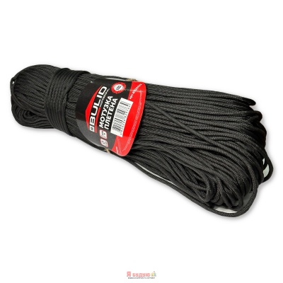 Мотузка плетена 5мм 100м чорна TM "BULID"