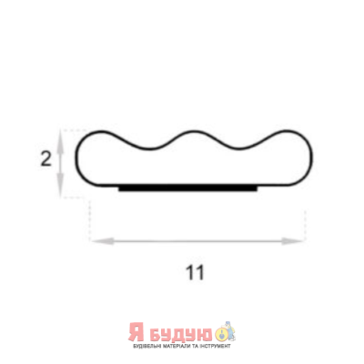 Ущільнювач поліуретановий "I" 11х2 профіль 100м Білий