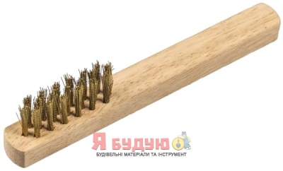 Щітка для чищення свічок запалювання 3 ряди 45 x 17 x 145 mm дерев'яна ручка 0,17 нержавіюча сталь